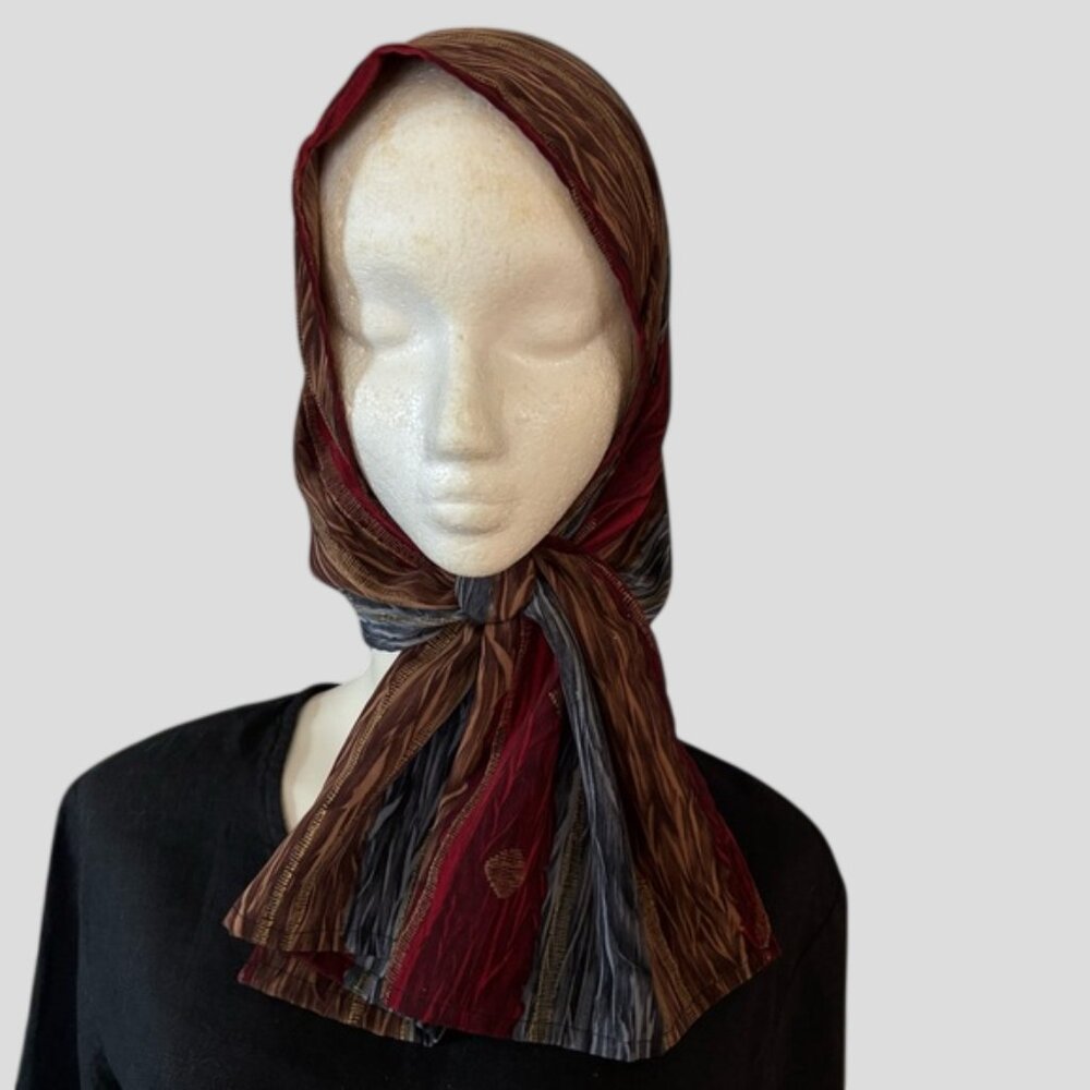Hand Made Multi-color Striped Head Scarf